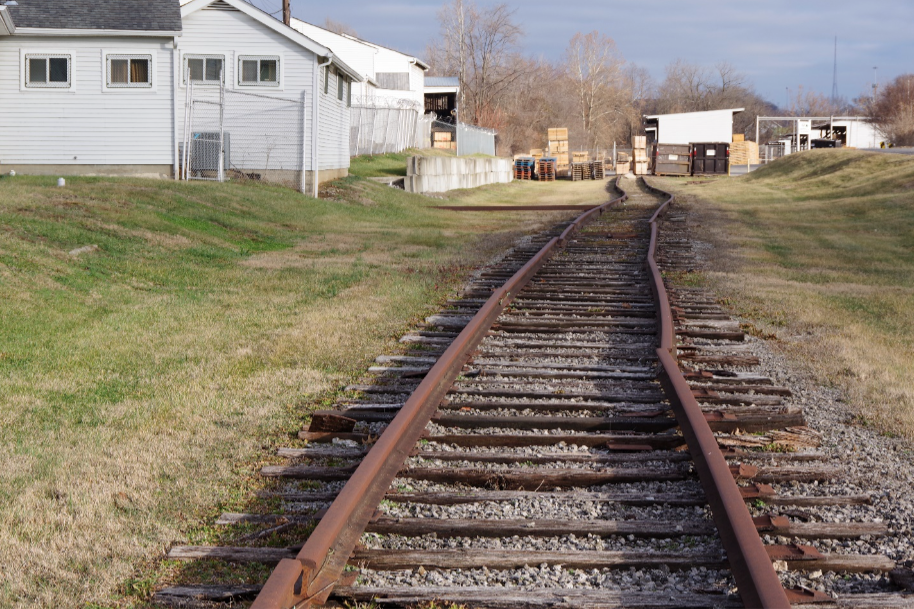 Original CH&D tracks located on Millcreek Road on the west side of the Mill Creek betweenBeekman and Spring Grove Avenue. Photograph provided by Jim Krause.